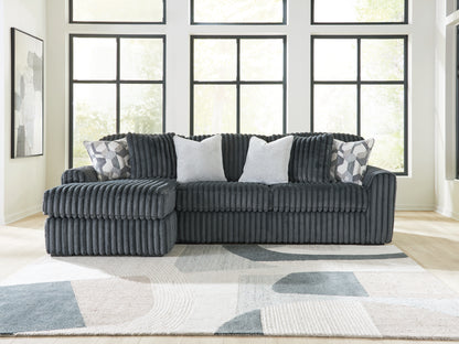 Orange Furniture Outlet - Ashley Furniture - Midnight-Madness Sectional - RAF 2-Piece Sectional Sofa Chaise / Gunmetal - 98105S4