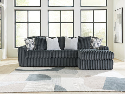 Orange Furniture Outlet - Ashley Furniture - Midnight-Madness Sectional - LAF 2-Piece Sectional Sofa Chaise / Gunmetal - 98105S3