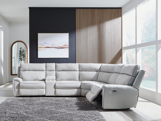 Orange Furniture Outlet - Ashley Furniture - Social Pointe Sectional - 2-Piece Reclining Loveseat / Pearl/Ash - PC98802S21