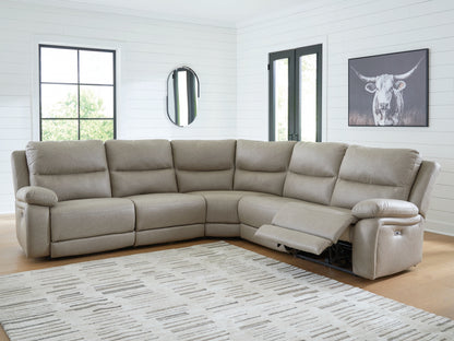 Orange Furniture Outlet - Ashley Furniture - Narwhal Place Sectional - 5-Piece Power Reclining Sectional / Pebble - PC99201S8
