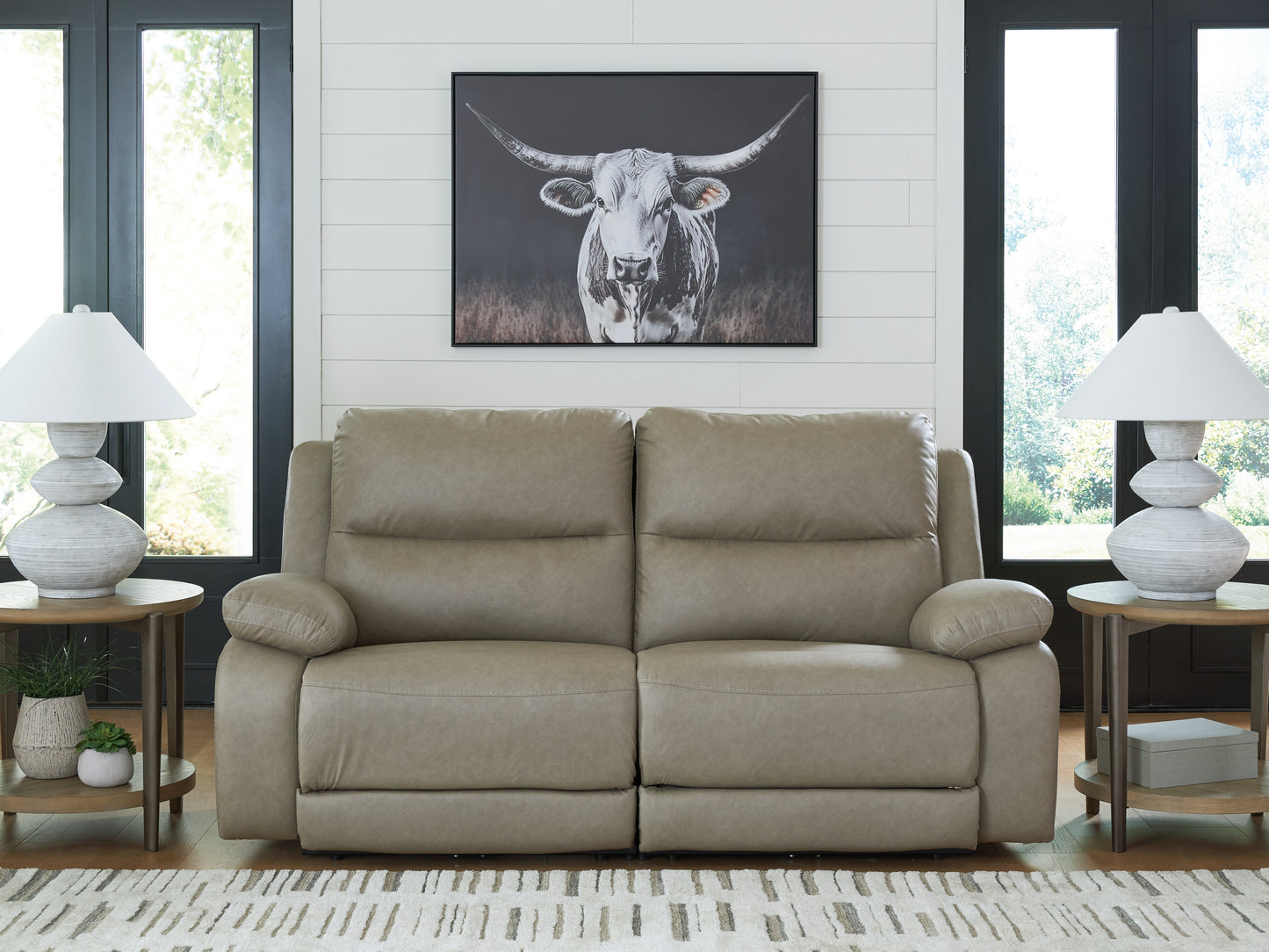 Orange Furniture Outlet - Ashley Furniture - Narwhal Place Sectional - 2-Piece Reclining Loveseat / Pebble - PC99201S21