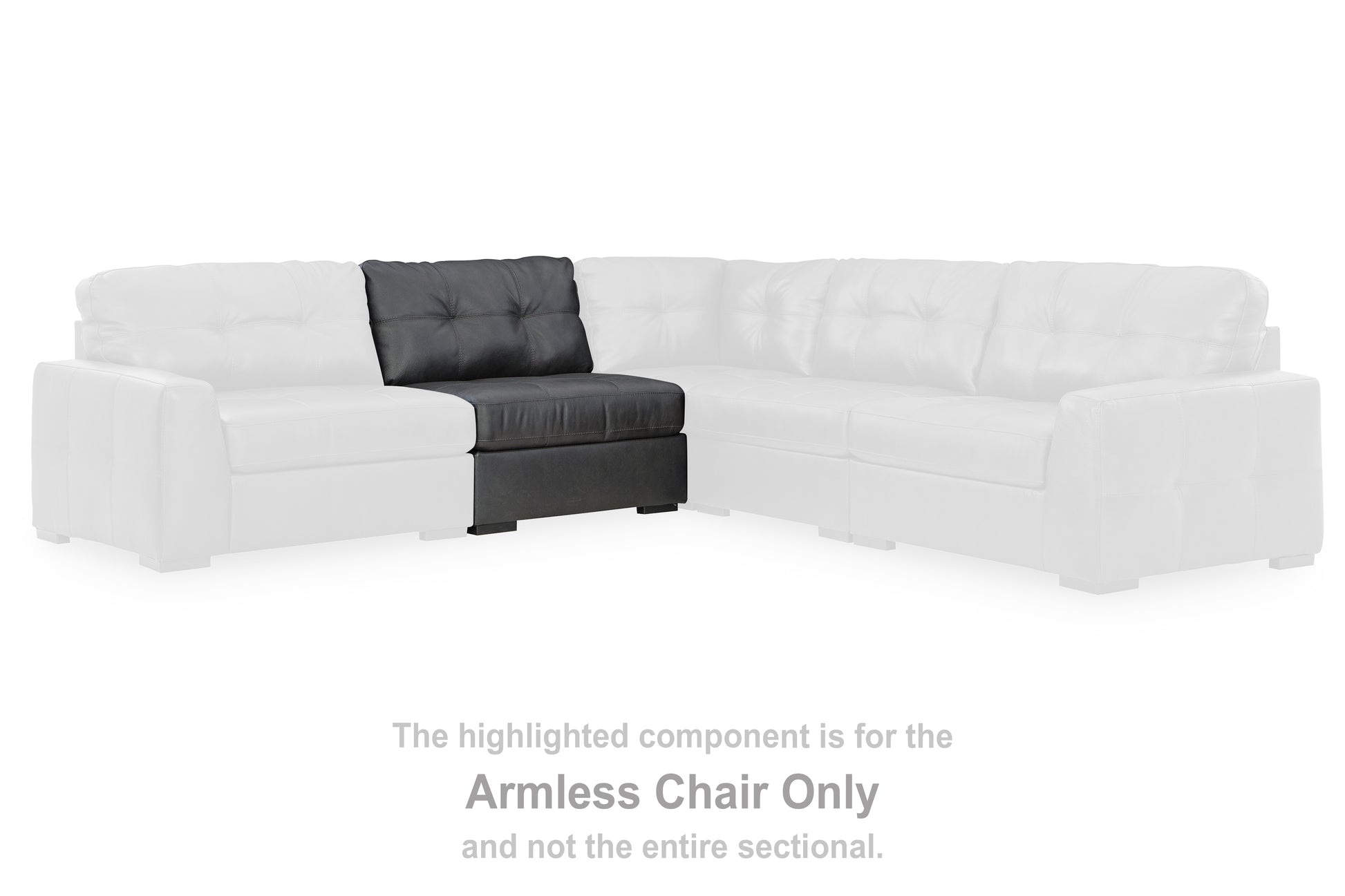 Orange Furniture Outlet - Ashley Furniture - Brindley Pier Sectional - Armless Chair / Fog - 9950346