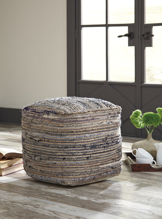 Orange Furniture Outlet - Ashley Furniture - Absalom Pouf - Pouf / Denim - A1000550