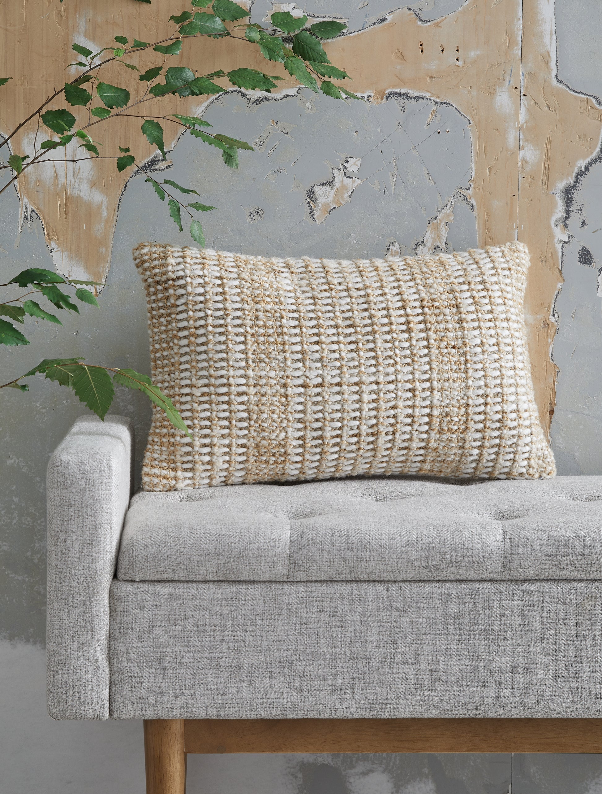 Orange Furniture Outlet - Ashley Furniture - Hathby Pillows - Pillow (4/CS) / Tan/White - A1001048