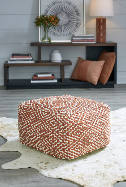 Orange Furniture Outlet - Ashley Furniture - Brynnsen Pouf - Pouf / Teal/Ivory - A1001055