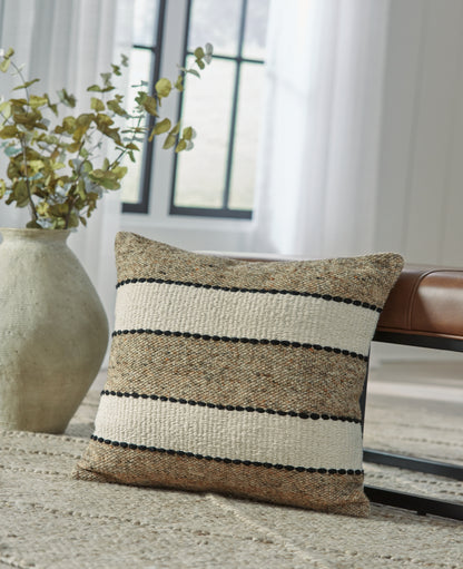 Orange Furniture Outlet - Ashley Furniture - Rueford Pillows - Pillow (4/CS) / Brown/Black/Natural - A1001063