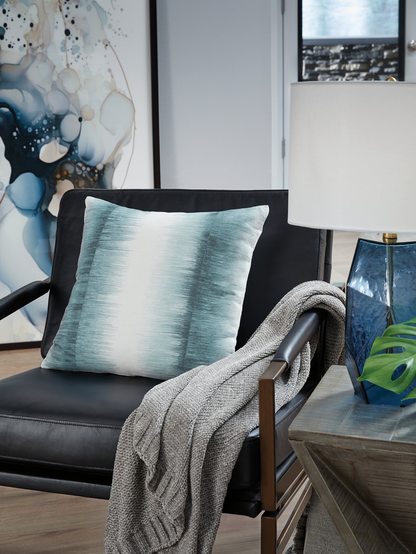 Orange Furniture Outlet - Ashley Furniture - Elonwich Pillows - Pillow (4/CS) / Teal/White - A1001106