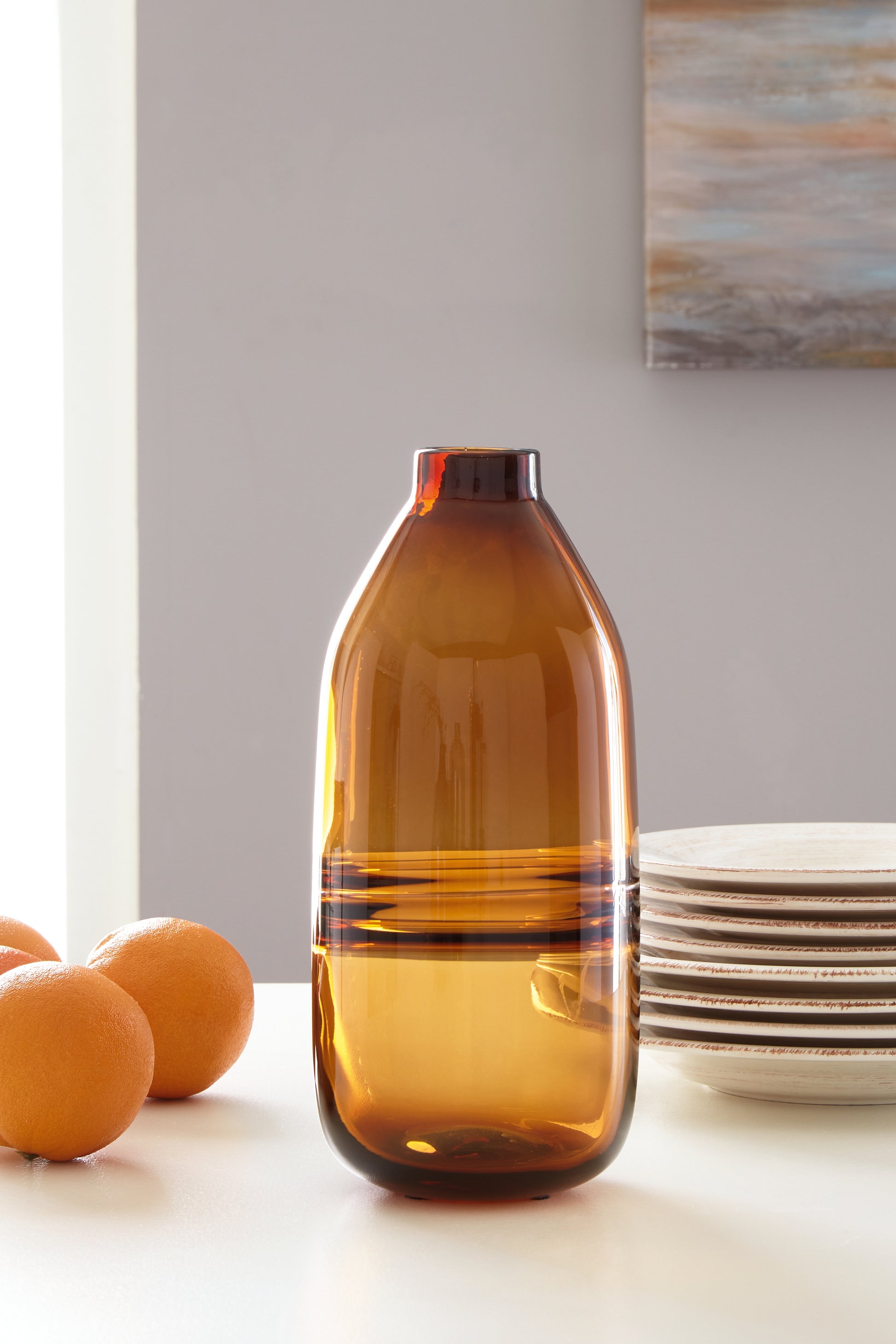 Orange Furniture Outlet - Ashley Furniture - Lemmitt Vase - Vase / Amber - A2000541