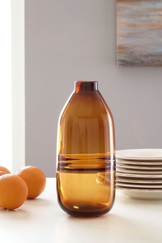 Orange Furniture Outlet - Ashley Furniture - Lemmitt Vase - Vase / Amber - A2000541