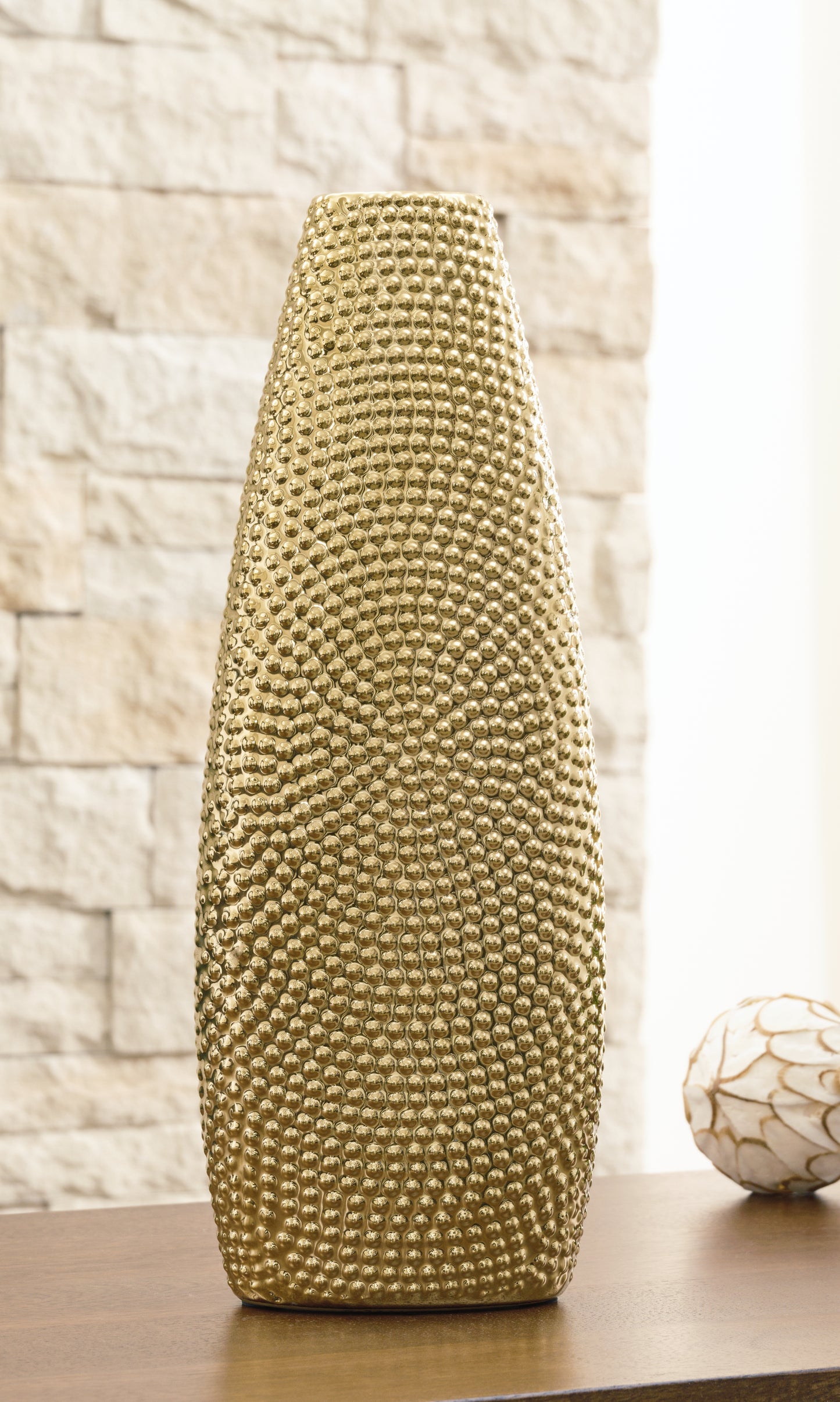 Orange Furniture Outlet - Ashley Furniture - Efim Vase - Vase / Gold Finish - A2000576