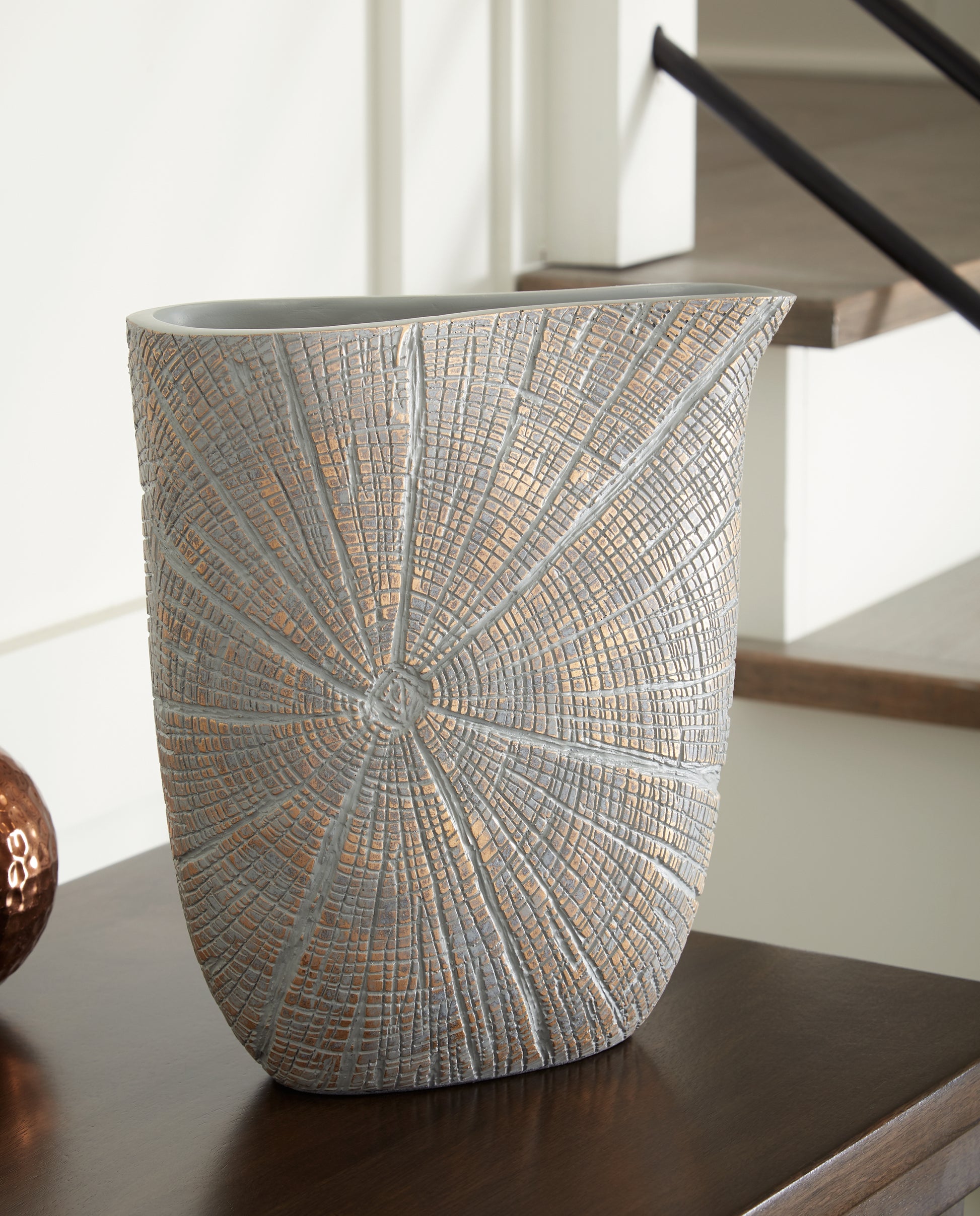 Orange Furniture Outlet - Ashley Furniture - Ardenley Vase - Vase (2/CS) / Antique Gold Finish - A2000607