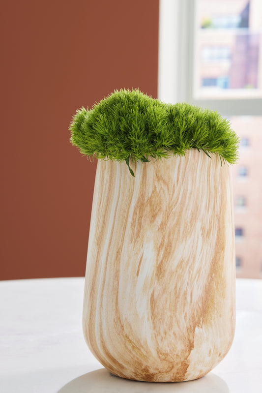 Orange Furniture Outlet - Ashley Furniture - Cammen Vase - Vase / Tan/White - A2000646