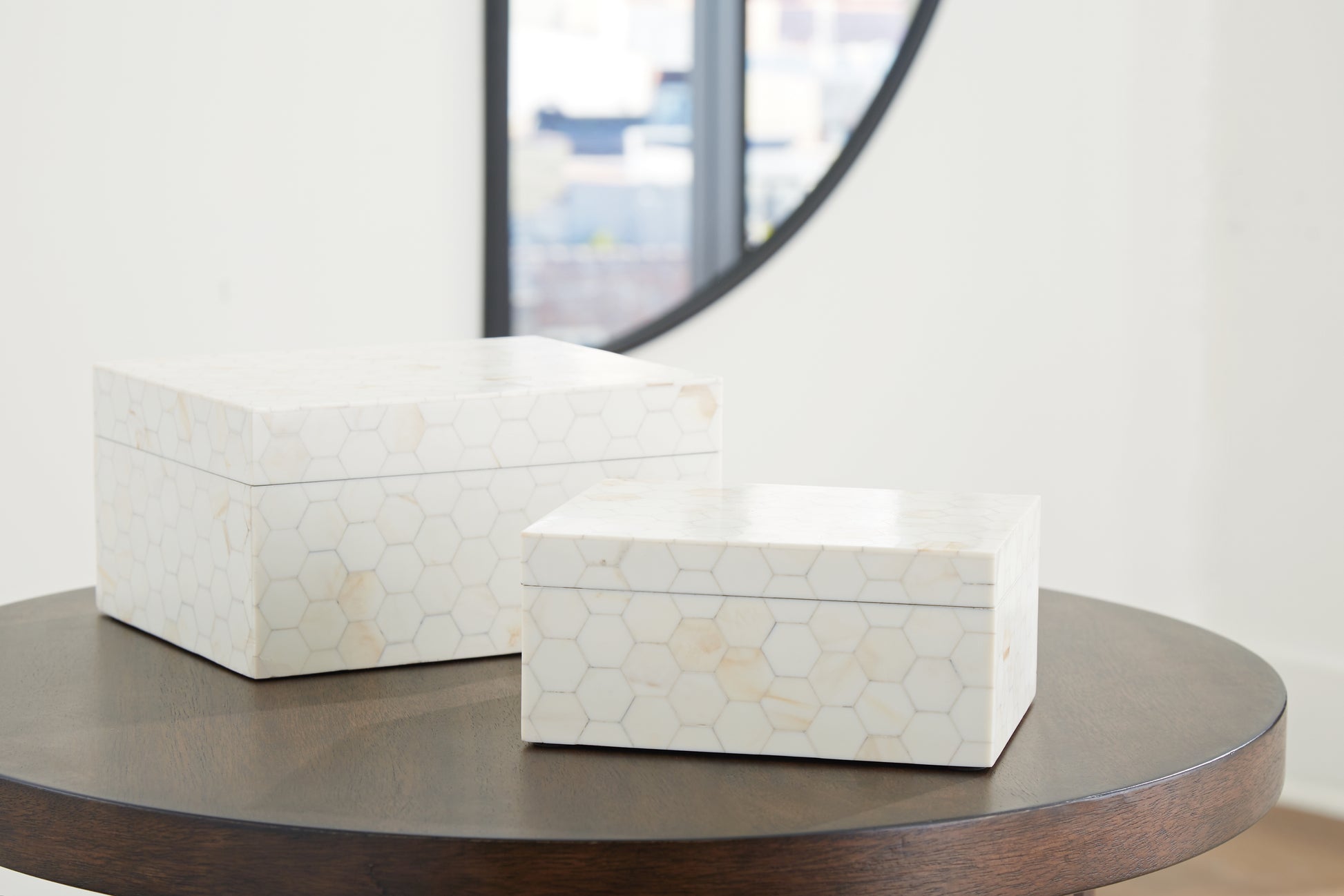 Orange Furniture Outlet - Ashley Furniture - Aldenburg Box (Set of 2) - Box Set (Set of 2) / Cream - A2000690