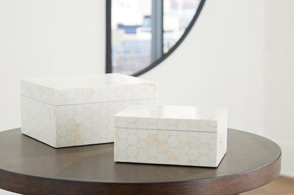 Orange Furniture Outlet - Ashley Furniture - Aldenburg Box (Set of 2) - Box Set (Set of 2) / Cream - A2000690