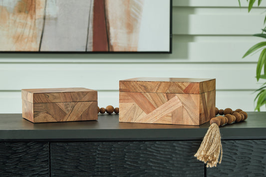 Orange Furniture Outlet - Ashley Furniture - Antford Box (Set of 2) - Box Set (Set of 2) / Brown - A2000691