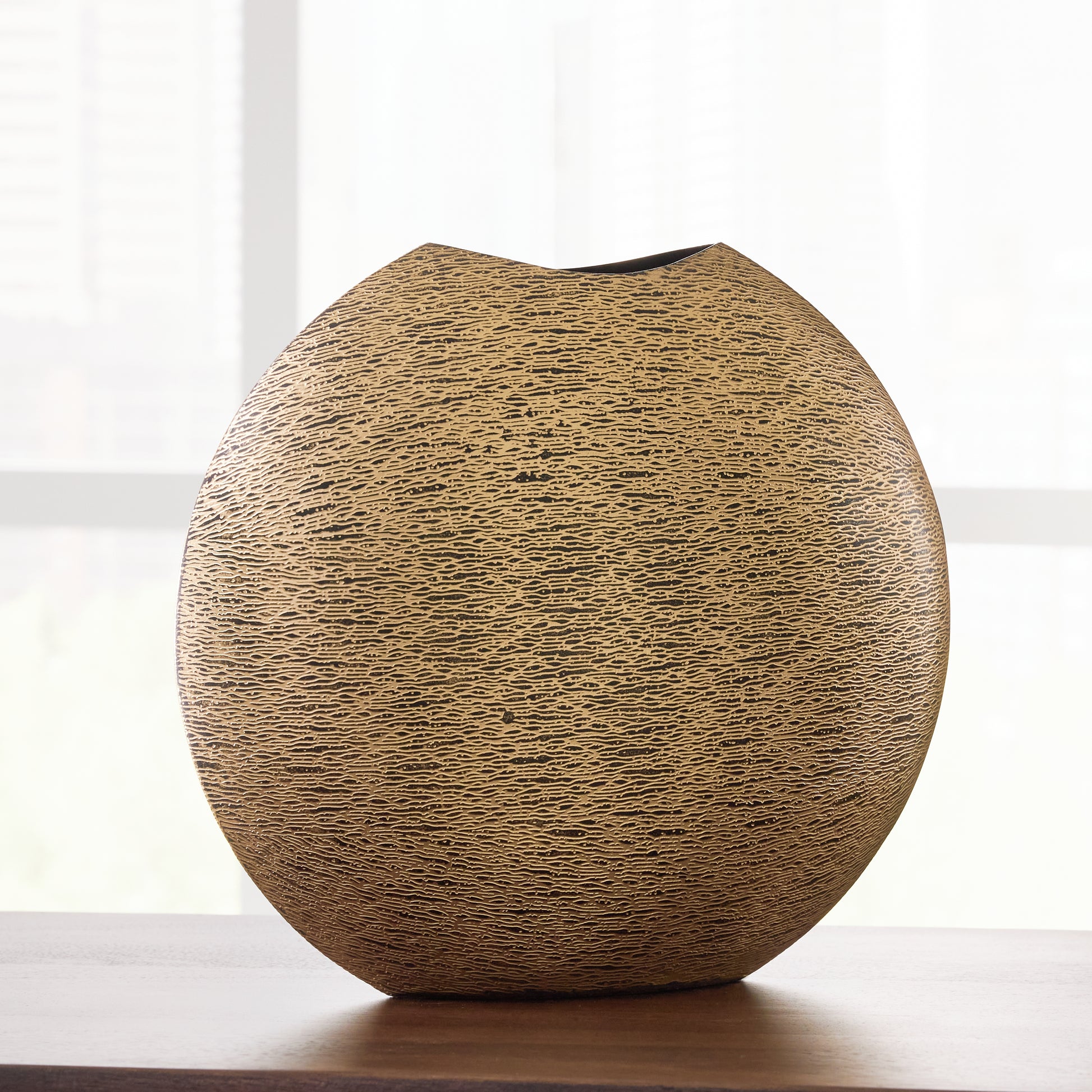Orange Furniture Outlet - Ashley Furniture - Iansboro Vase - Vase / Antique Gold Finish - A2000696