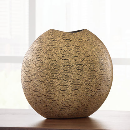 Orange Furniture Outlet - Ashley Furniture - Iansboro Vase - Vase / Antique Gold Finish - A2000696
