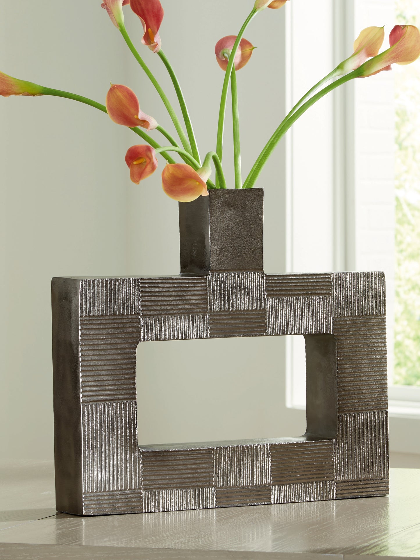 Orange Furniture Outlet - Ashley Furniture - Wrengrove Vase - Vase / Antique Nickel Finish - A2000753
