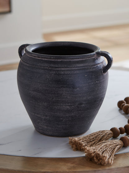 Orange Furniture Outlet - Ashley Furniture - Meadie Vase - Vase / Distressed Black - A2000790