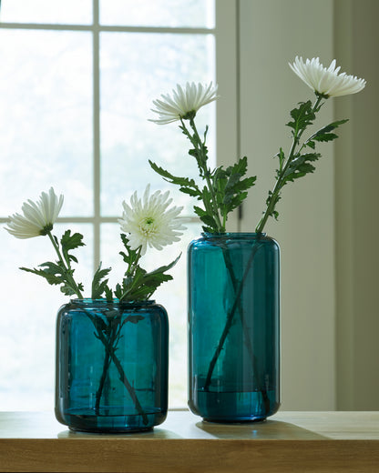 Orange Furniture Outlet - Ashley Furniture - Inisland Vase - Vase Set (Set of 2) / Teal - A2000797A1