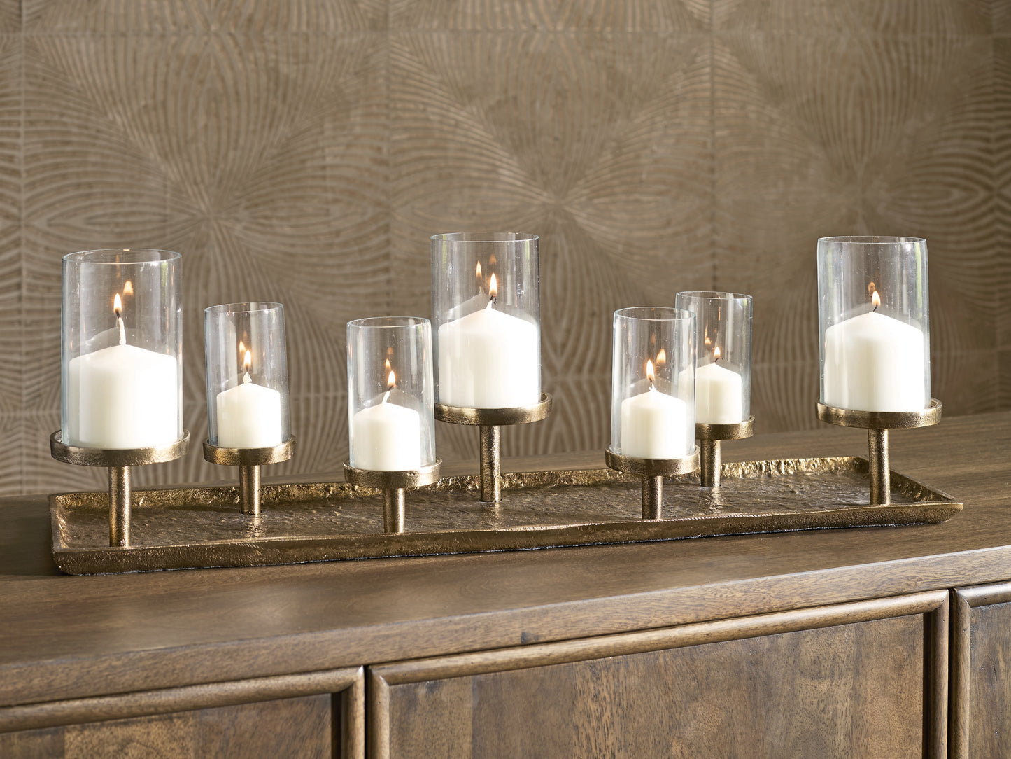 Orange Furniture Outlet - Ashley Furniture - Wallmond Candle Holder - Candle Holder / Antique Brass Finish - A2000820