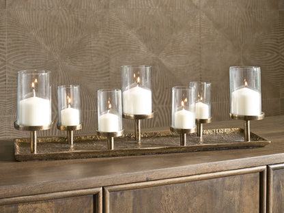 Orange Furniture Outlet - Ashley Furniture - Wallmond Candle Holder - Candle Holder / Antique Brass Finish - A2000820