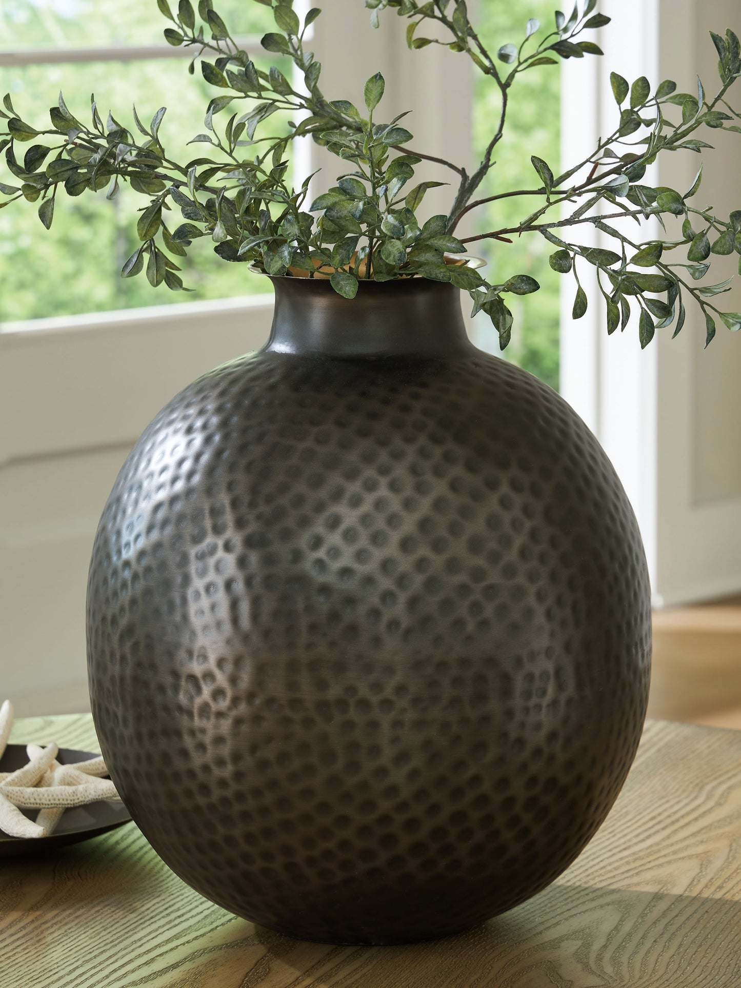 Orange Furniture Outlet - Ashley Furniture - Woody Vase - Vase / Pewter/Gold Finish - A2000845
