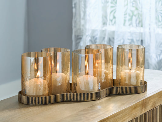 Orange Furniture Outlet - Ashley Furniture - Evereton Candle Holder - Candle Holder / Antique Gold Finish - A2000856