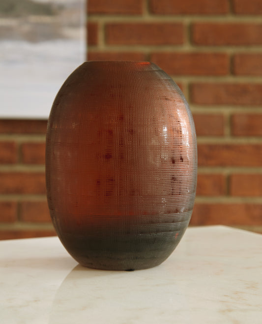 Orange Furniture Outlet - Ashley Furniture - Embersen Vase - Vase (2/CS) / Amber - A2900001