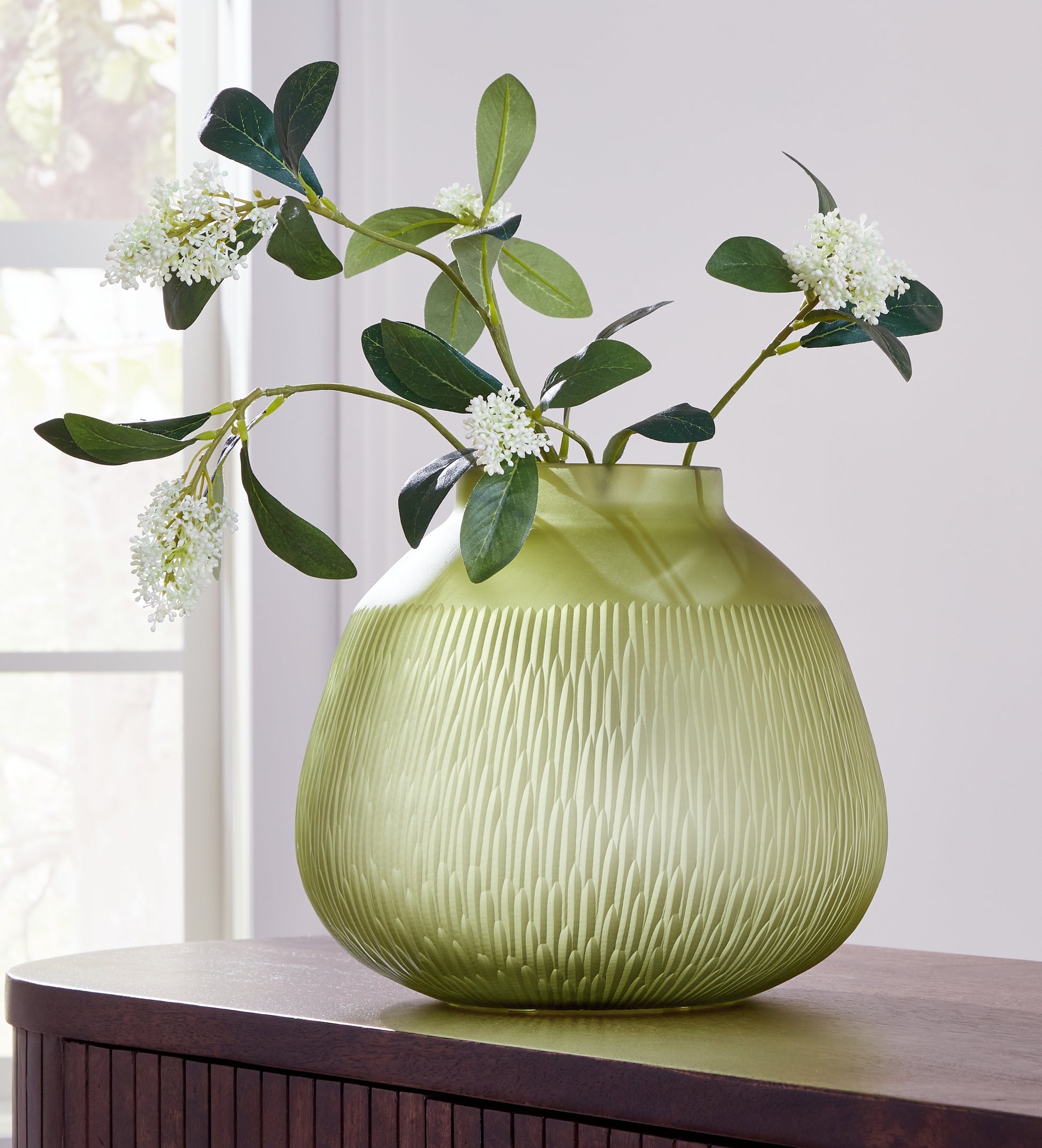 Orange Furniture Outlet - Ashley Furniture - Scottyard Vase - Vase / Olive Green - A2900007