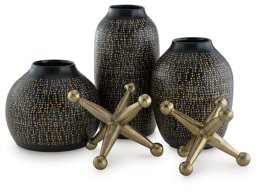 Orange Furniture Outlet - Ashley Furniture - Vinburn Accessory Set (Set of 5) - Accessory Set (5/CN) / Black/Gold Finish - A2C00212