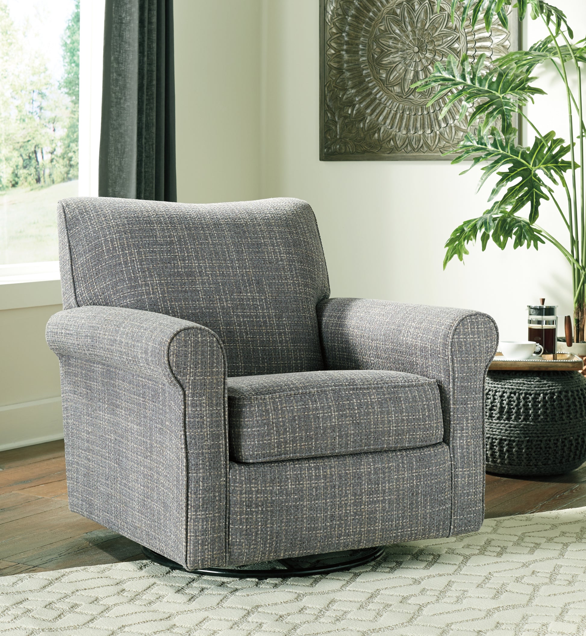Orange Furniture Outlet - Ashley Furniture - Renley Accent Chair - Swivel Glider Accent Chair / Ash - A3000002