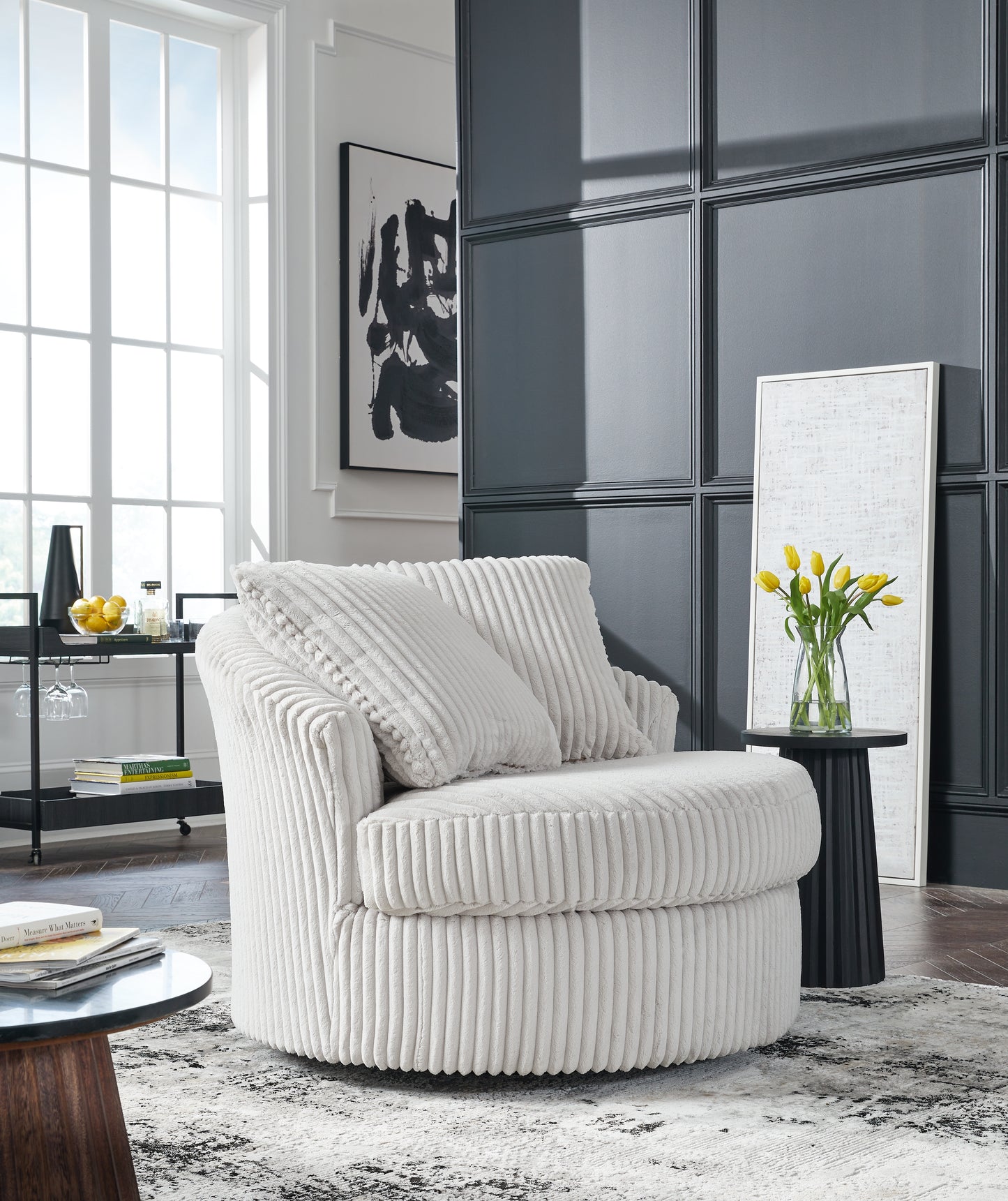 Orange Furniture Outlet - Ashley Furniture - Gramwell Swivel Accent Chair - Swivel Accent Chair / Alloy - A3000724