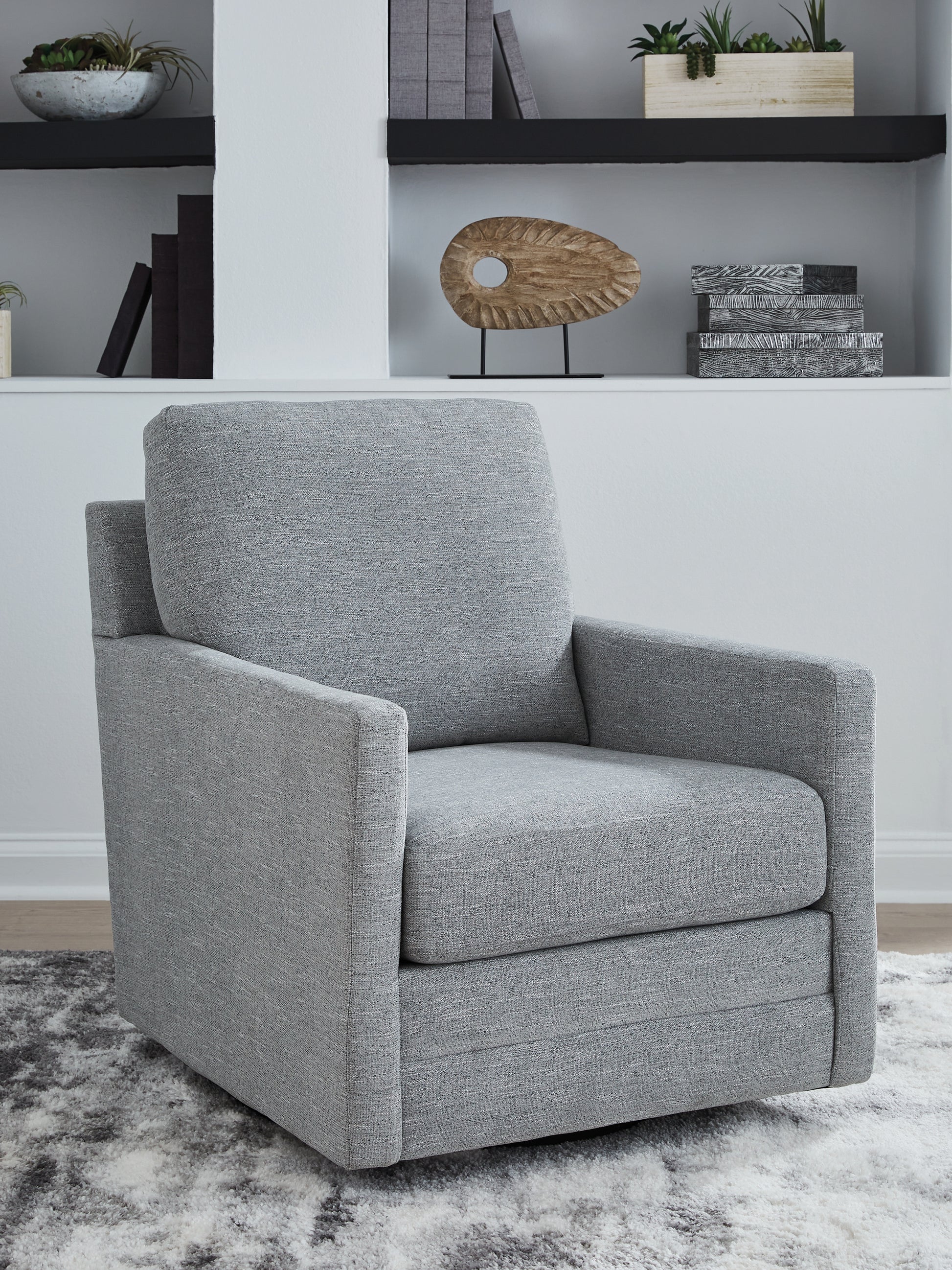 Orange Furniture Outlet - Ashley Furniture - Freybourne Next-Gen Nuvella Swivel Accent Chair - Swivel Accent Chair / Pewter - A3000737