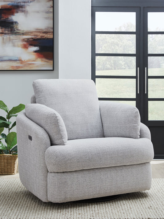 Orange Furniture Outlet - Ashley Furniture - Alainmont Next-Gen Nuvella Swivel Power Recliner - Swivel Power Recliner / Stone - A3000739