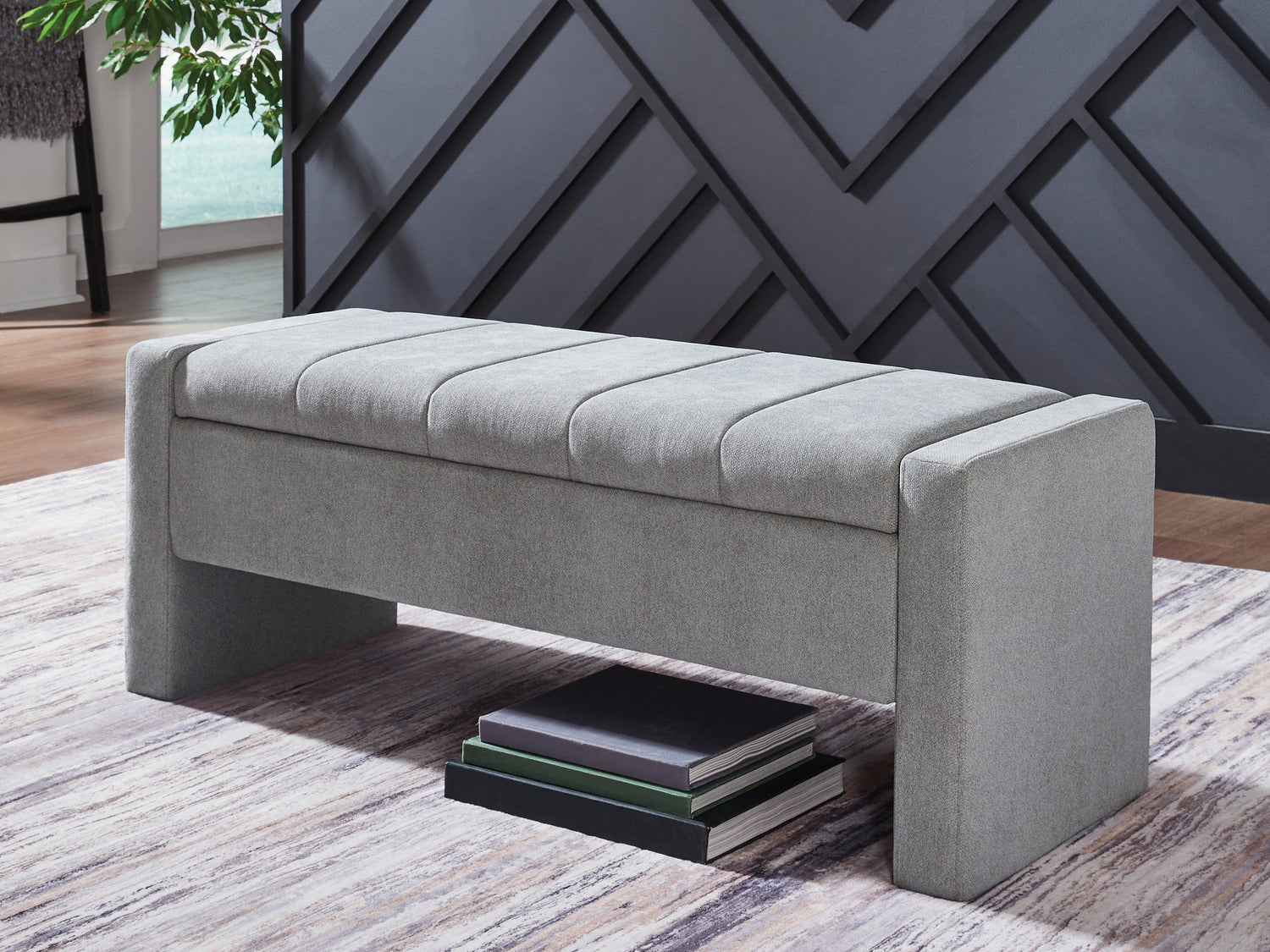 Orange Furniture Outlet - Ashley Furniture - Akselman Storage Bench - Storage Bench / Gray / 50"W x 19"D x 19"H - A3000744