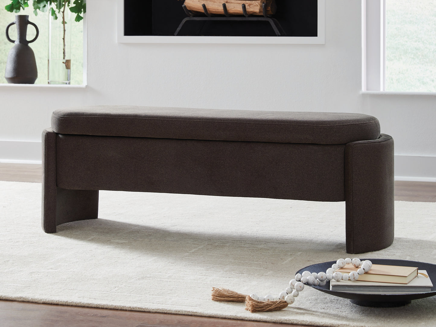 Orange Furniture Outlet - Ashley Furniture - Vavuniya Storage Bench - Storage Bench / Brown / 56"W x 19"D x 19"H - A3000750