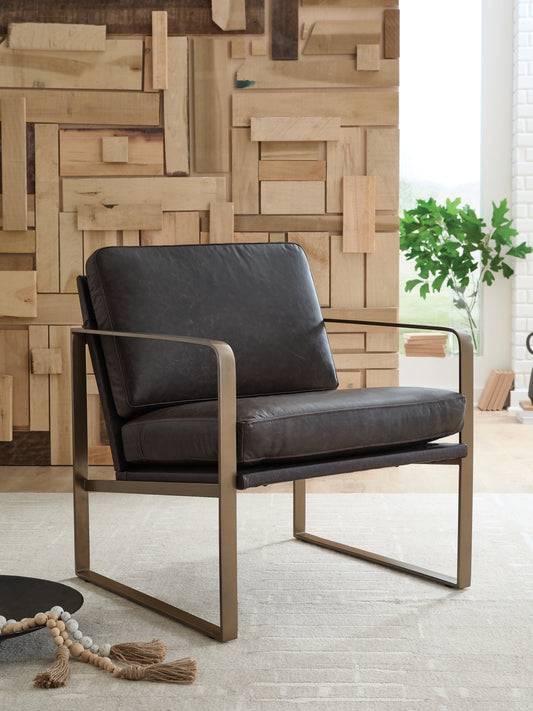 Orange Furniture Outlet - Ashley Furniture - Bradett Accent Chair - Accent Chair / Dark Brown/Gold Finish - A3000763