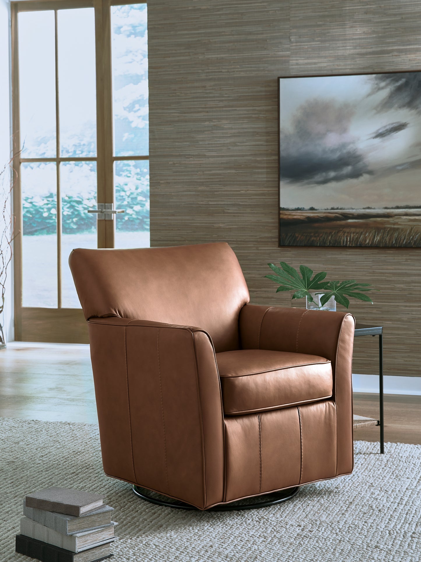 Orange Furniture Outlet - Ashley Furniture - Braydunn Swivel Glider Accent Chair - Swivel Glider Accent Chair / Caramel - A3000821