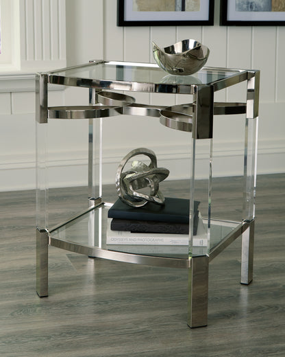 Orange Furniture Outlet - Ashley Furniture - Chaseton Accent Table - Accent Table / Clear/Silver Finish - A4000334