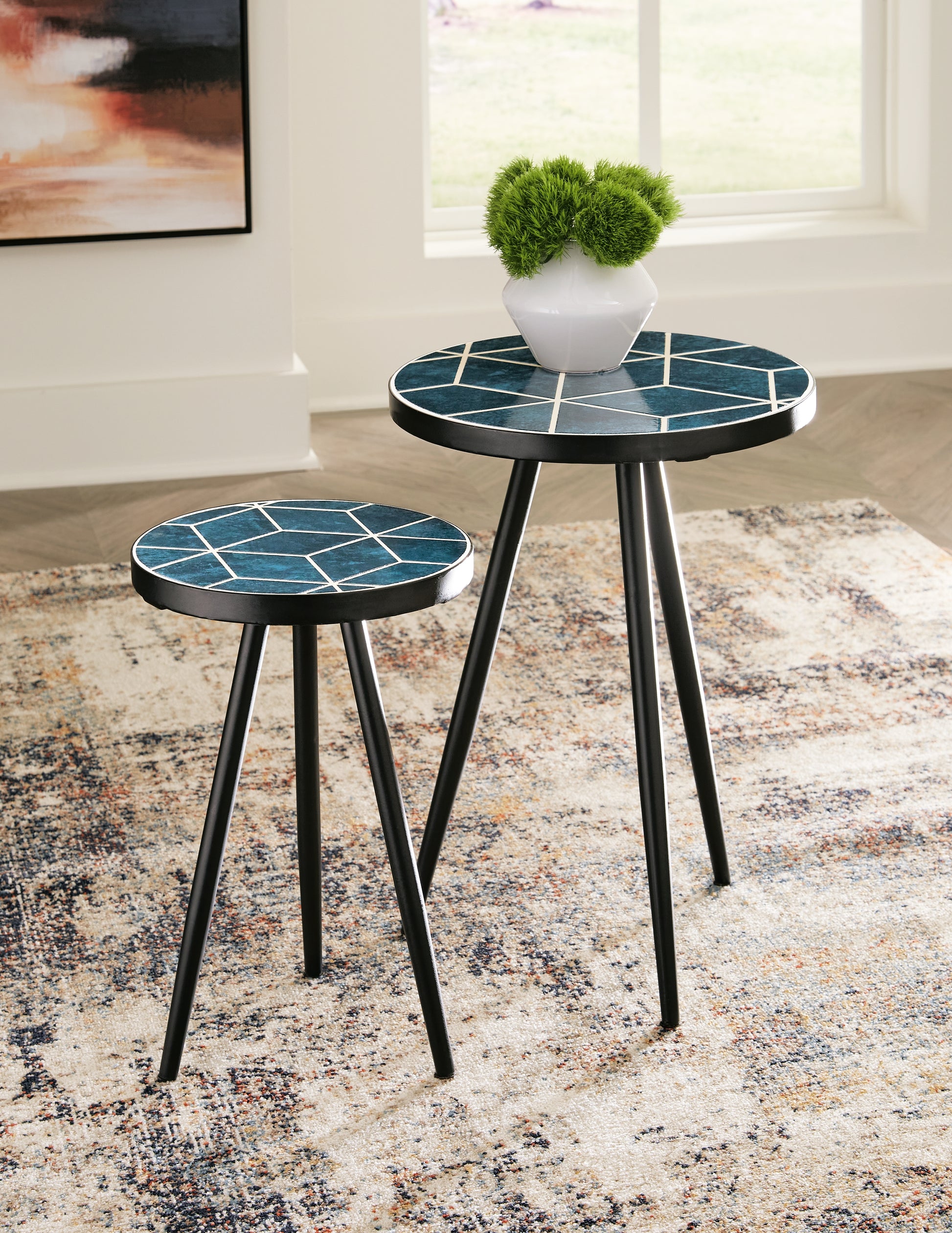 Orange Furniture Outlet - Ashley Furniture - Clairbelle Accent Table (Set of 2) - Accent Table (Set of 2) / Teal - A4000523