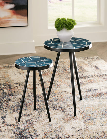 Orange Furniture Outlet - Ashley Furniture - Clairbelle Accent Table (Set of 2) - Accent Table (Set of 2) / Teal - A4000523