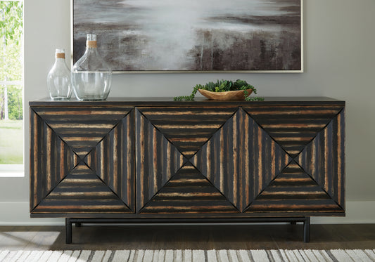 Orange Furniture Outlet - Ashley Furniture - Fair Ridge Accent Cabinet - Accent Cabinet / Distressed Black - A4000573
