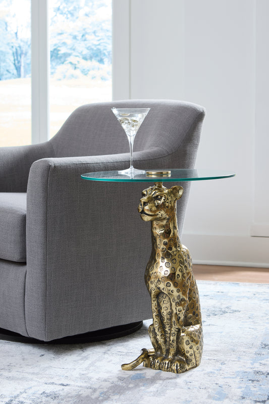 Orange Furniture Outlet - Ashley Furniture - Vallain Accent Table - Accent Table / Antique Gold Finish - A4000605