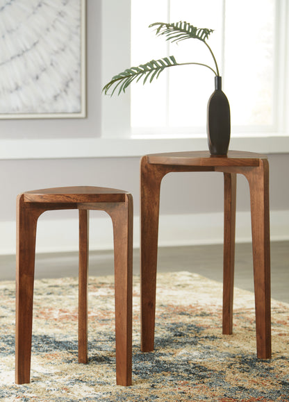 Orange Furniture Outlet - Ashley Furniture - Brynnleigh Accent Table (Set of 2) - Accent Table Set (Set of 2) / Medium Brown - A4000607