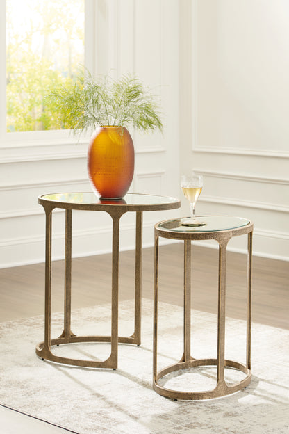 Orange Furniture Outlet - Ashley Furniture - Irmaleigh Accent Table (Set of 2) - Accent Table Set (Set of 2) / Antique Gold Finish - A4000624