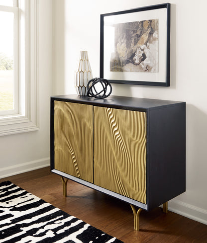 Orange Furniture Outlet - Ashley Furniture - Tayner Accent Cabinet - Accent Cabinet / Black/Gold Finish - A4000654