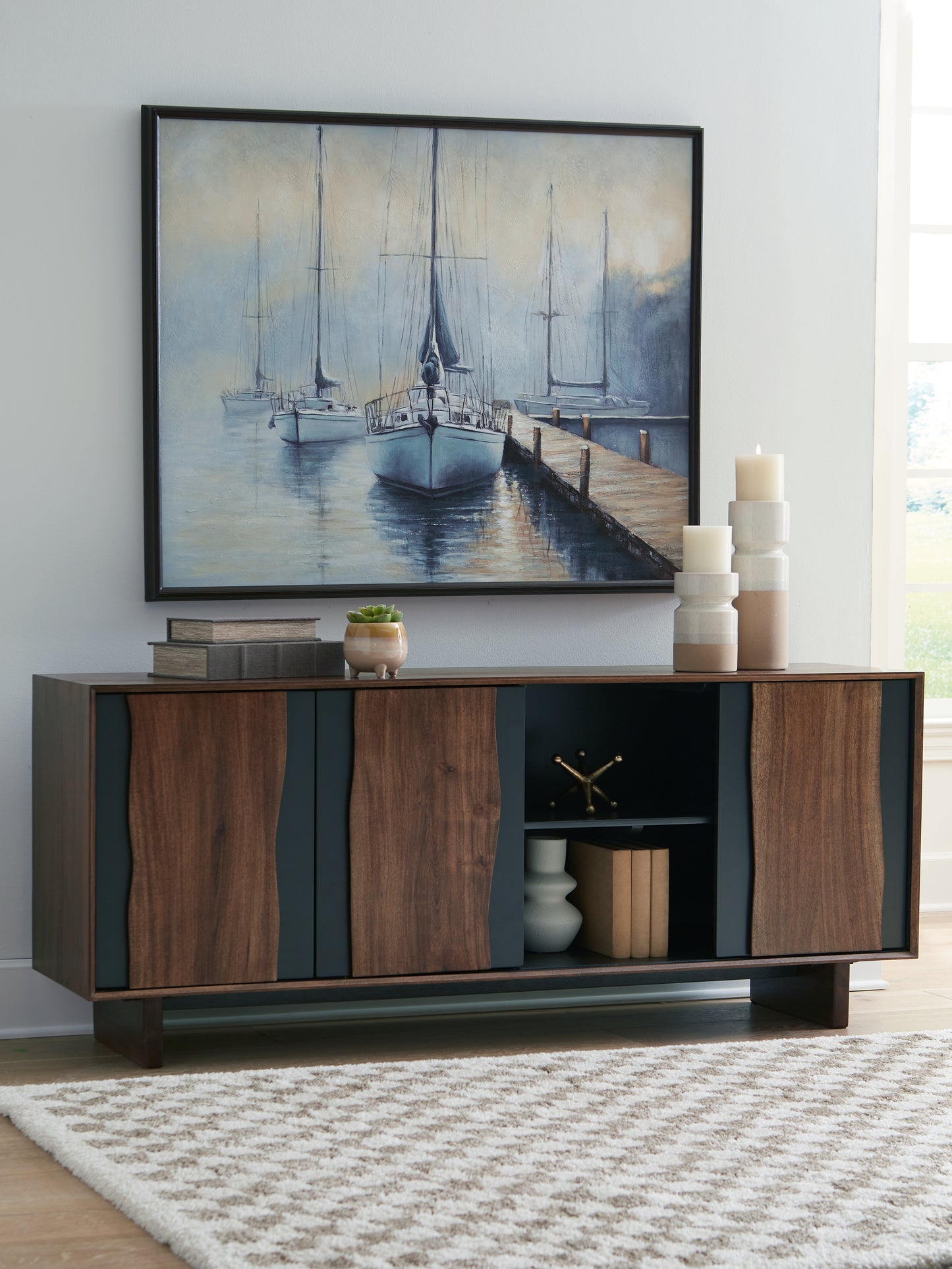 Orange Furniture Outlet - Ashley Furniture - Welby Accent Cabinet - Accent Cabinet / Brown/Charcoal - A4000679