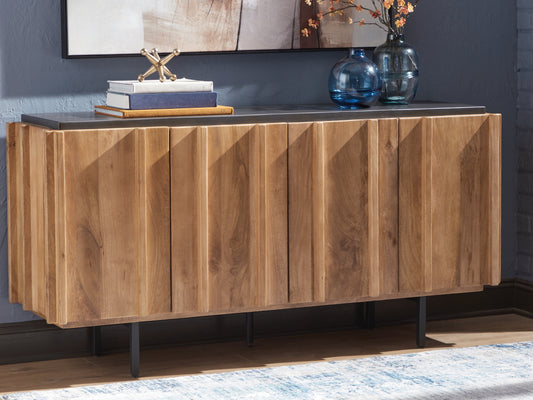 Orange Furniture Outlet - Ashley Furniture - Quintavious Accent Cabinet - Accent Cabinet / Brown/Charcoal - A4000685