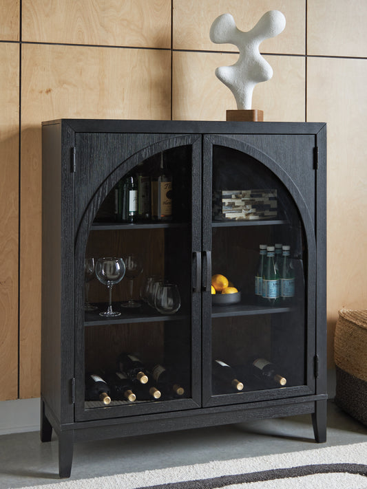 Orange Furniture Outlet - Ashley Furniture - Armenleigh Accent Cabinet - Bar Cabinet / Black/Brown - A4000702